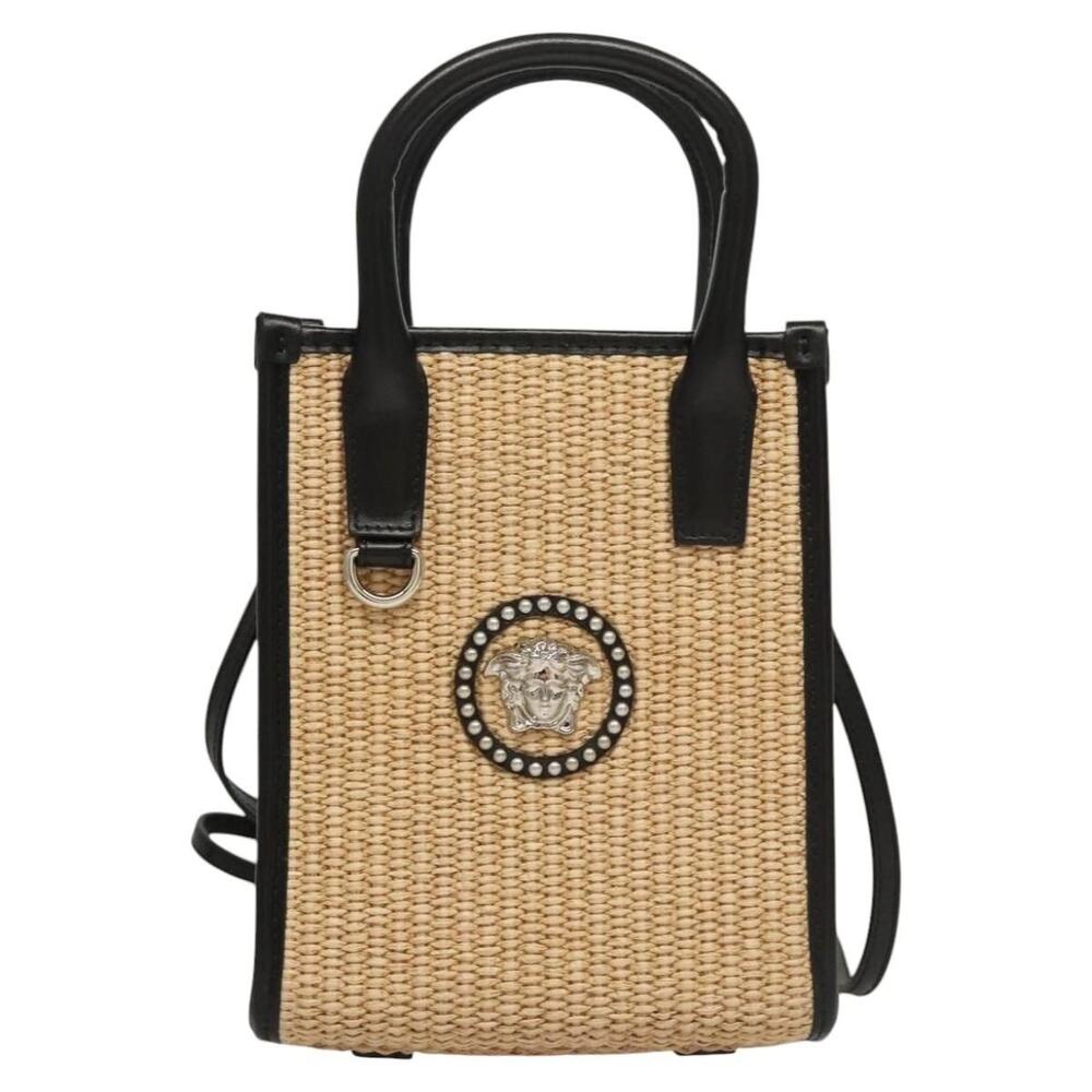 Versace Raffia Handbag Beige